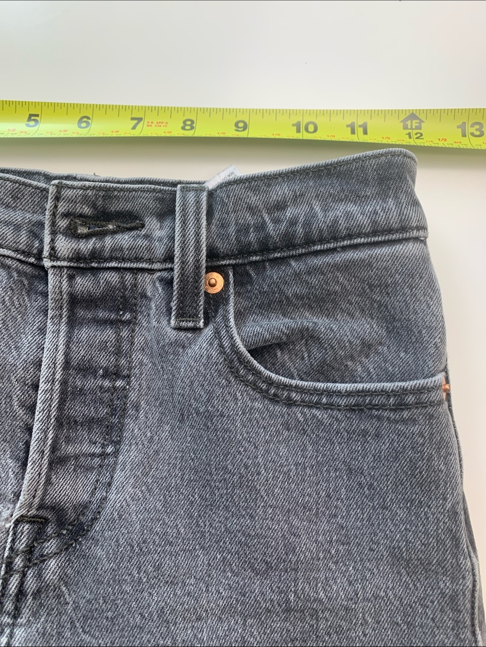 Levi's Premium Denim Washed Gray Slim Straight Jeans, Button Fly - Picture 7 of 15
